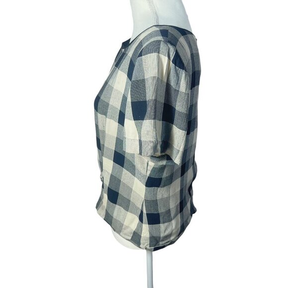 Vintage Jessica Howard Black and White Checkerboard Short Sleeve Blouse Size 14 - Picture 3 of 6
